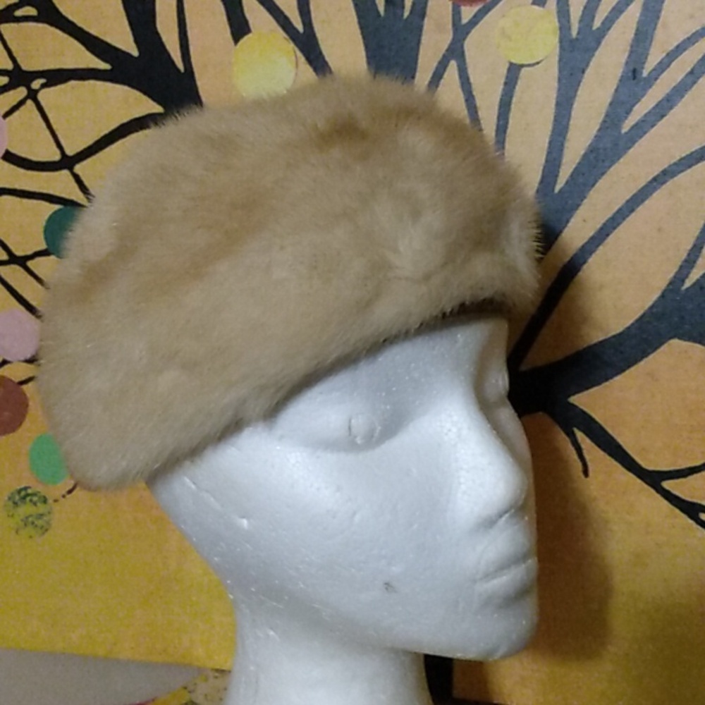 C Baddie Mobwife Vintage Mcm Mode Blonde Fur Mink Cap Hat